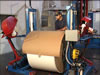 Our roll wrapping line gives mill quality roll wraps using any kraft wrap.